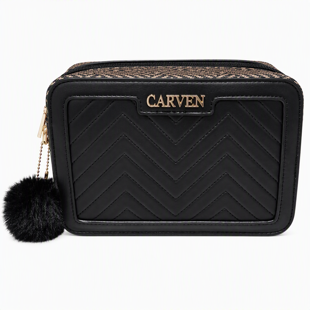 Morral Carven Paris color negro con estampado lateral