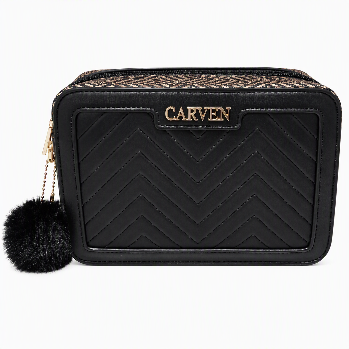 Morral Carven Paris color negro con estampado lateral
