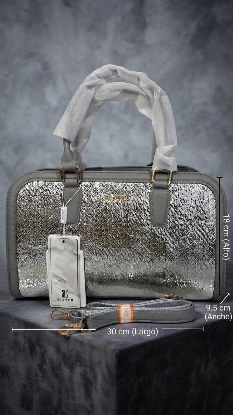 Cartera estructurada GLAMOR Platinado