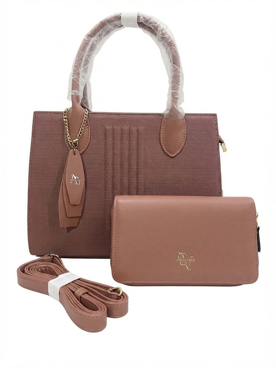 Cartera + billetera Estructurada Athena Bag Blue & Pink