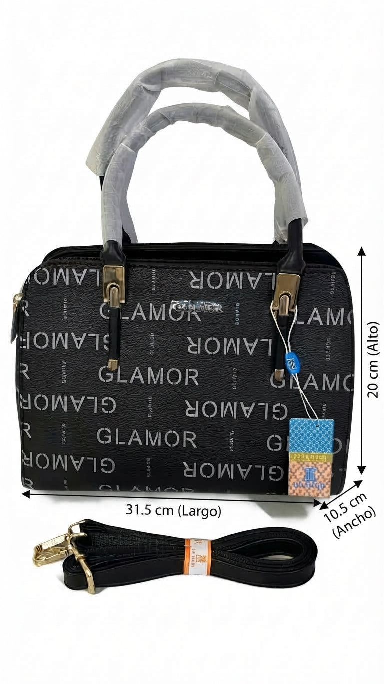 Cartera estructurada estampados GLAMOR Black
