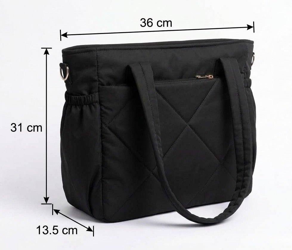 Puffer con 2 compartimentos externos - modelo con rombos