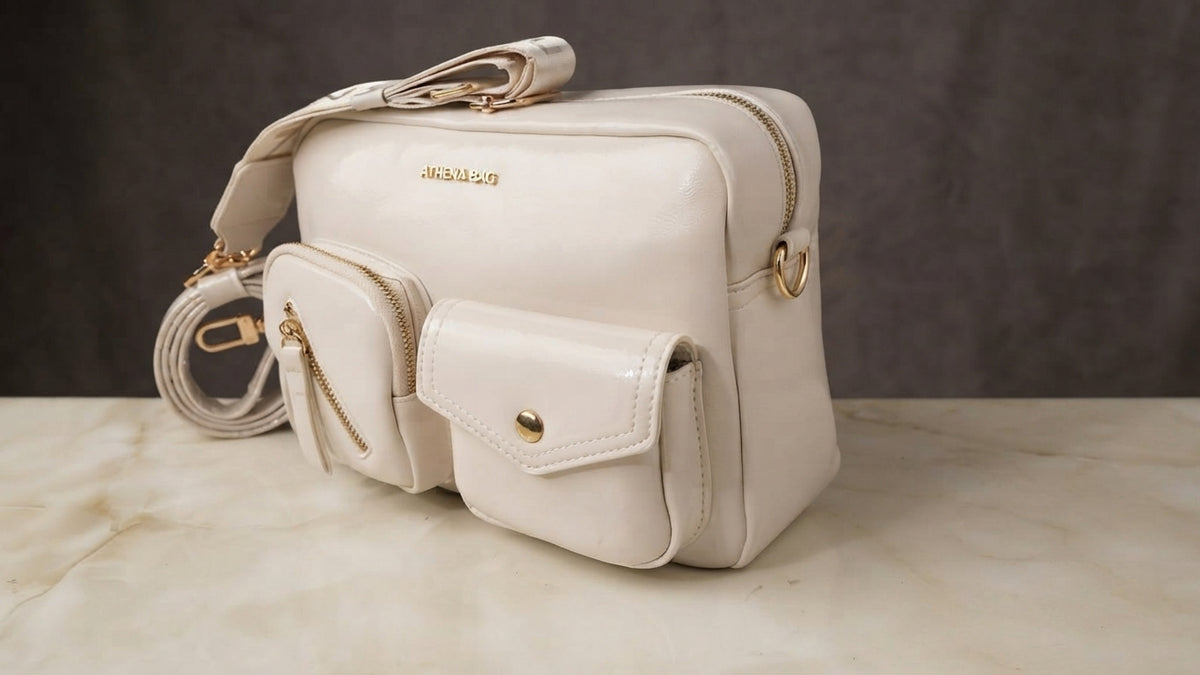 Morral Athena Bag White/ Black - Premium