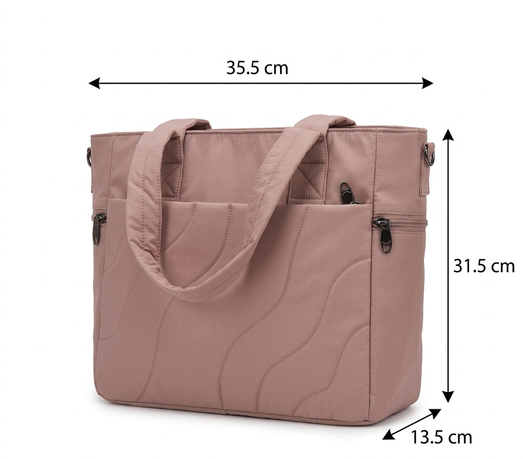 Puffer con 2 compartimentos externos - modelo con ondas