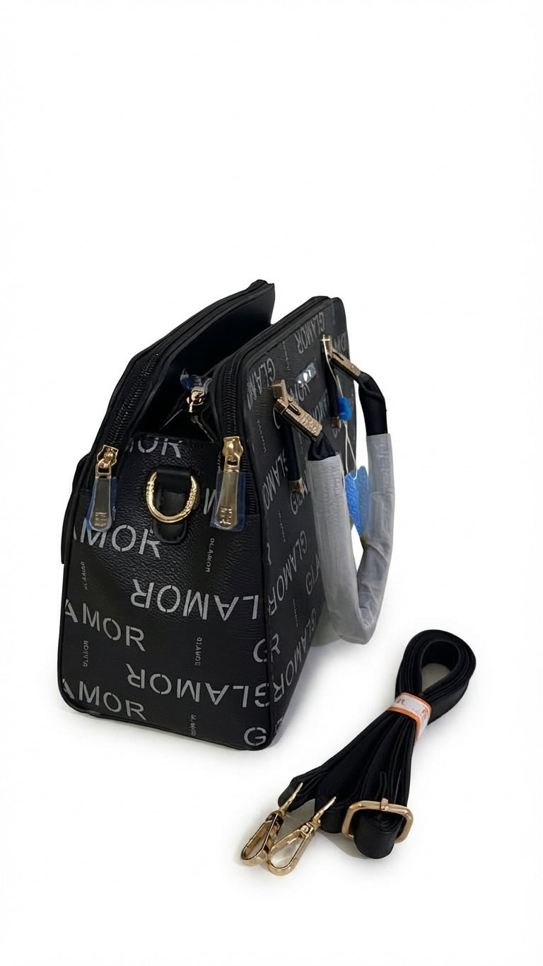 Cartera estructurada estampados GLAMOR Black