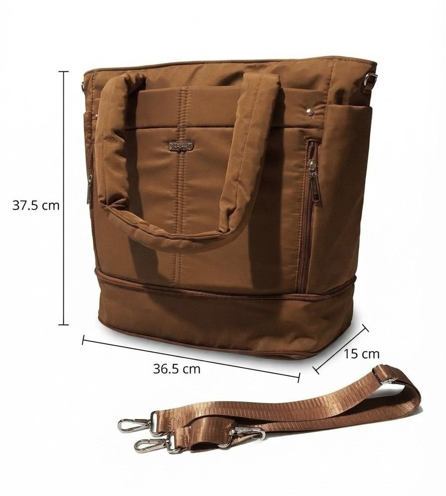 Puffer con compartimento extensible en 8 cm